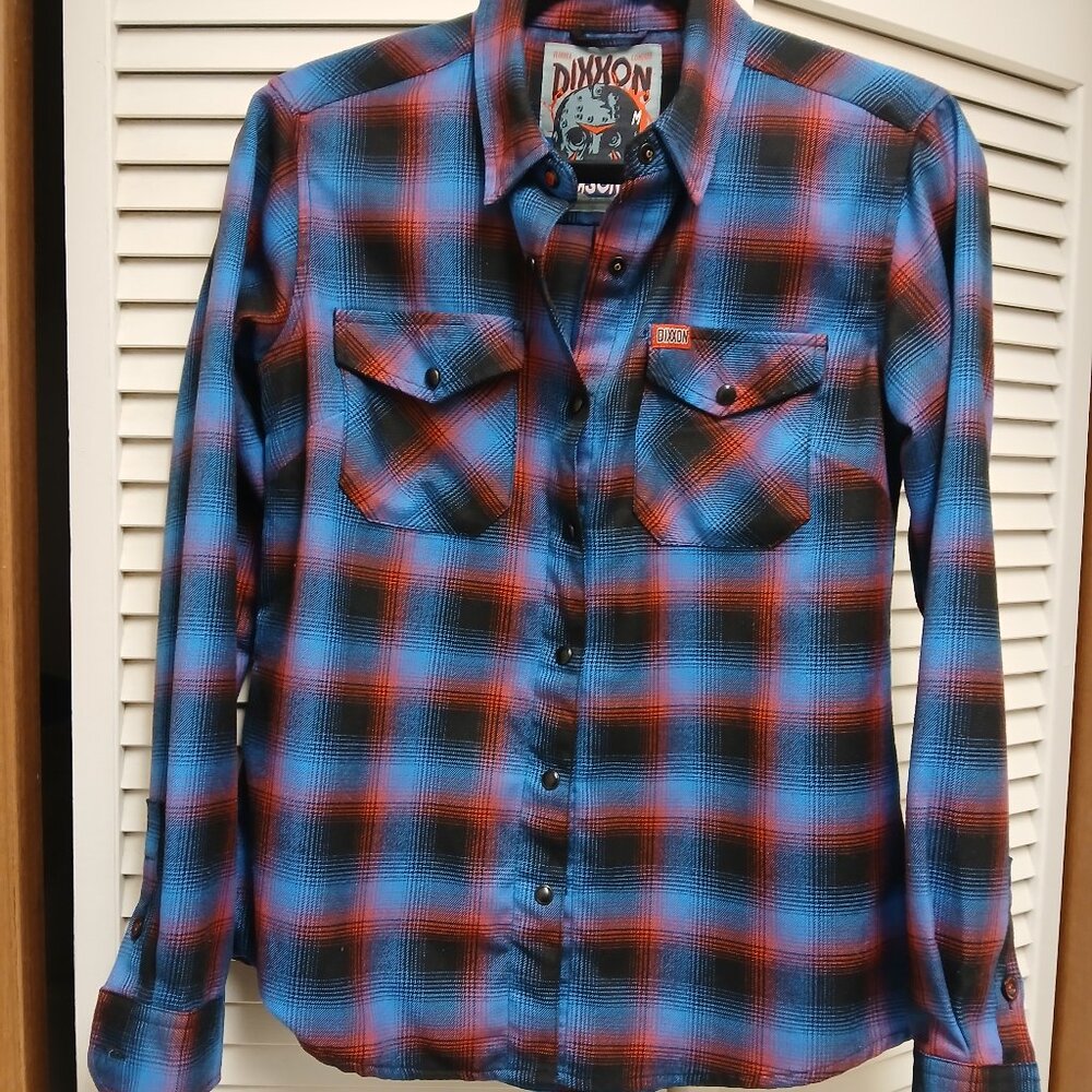DIXXON FLANNEL COMPANY "THE JASON" Red and Blue Long Sleeve Size Medium